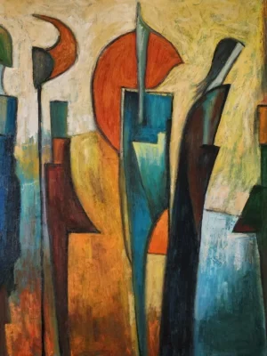 oil painting a social gathering